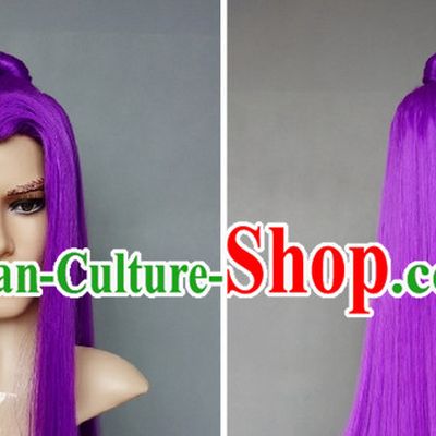 Ancient Knight Cosplay Purple Long Wig