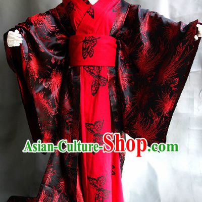 Japanese Geisha Costumes and Headwear Complete Set