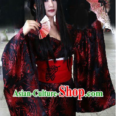 Japanese Geisha Costume and Headwear Complete Set