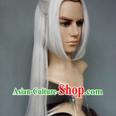 Chinese Classical White Long Wig