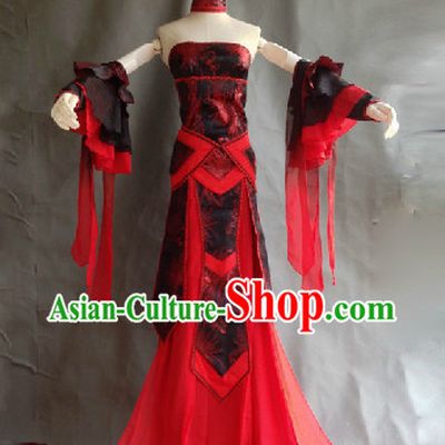 Ancient Chinese Palace Dance Costumes Complete Set for Ladies