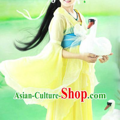 Ancient Chinese Classical Fan Dance Costumes for Kids