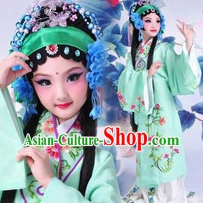 Chinese Opera Costumes and Headwear Complete Set for Kids