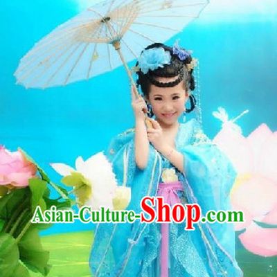 Chinese Traditional Dress and Headwear Complete Set for Children