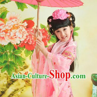 Chinese Traditional Dress and Headwear Complete Set for Children