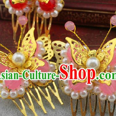 Pink Traditional Handmade Butterfly Hair Accessories