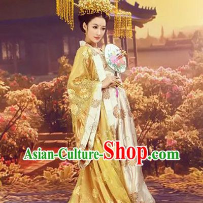 Chinese Classical Dance Costumes and Phoenix Coronet for Competition