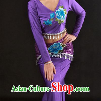 Dai Ethnic Minority Recital Dance Costumes and Headgear Complete Set
