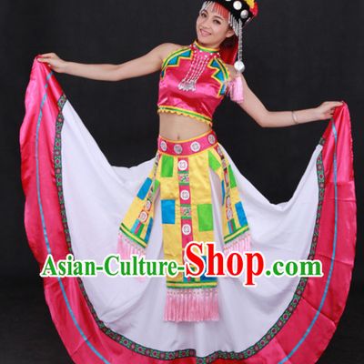 Li Su Ethnic Minority Clothes and Headgear Complete Set