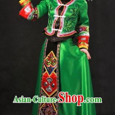 Top Zhuang Ethnic Minority Clothes and Hat Complete Set