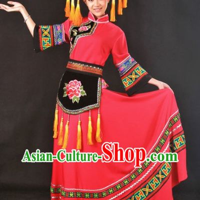 Top Guangxi Zhuang Minority Group Dance Costumes and Headwear
