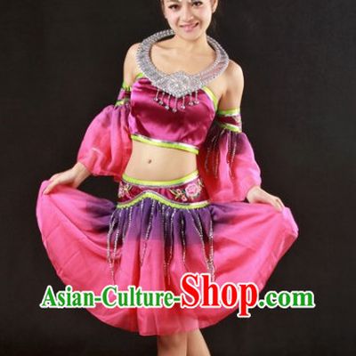 Miao People Dance Costumes and Headwear Full Set