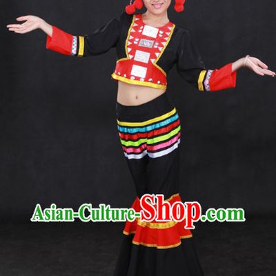 Achang Ethnic Minority Clothes and Hat for Girls