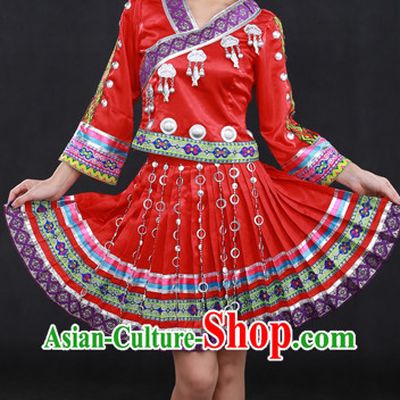 Miao Ethnic Minority Stage Costumes and Hat for Girls