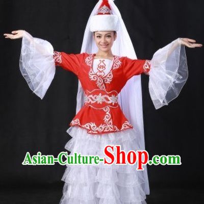 Kazakstan Nationality Costumes and Hat for Women