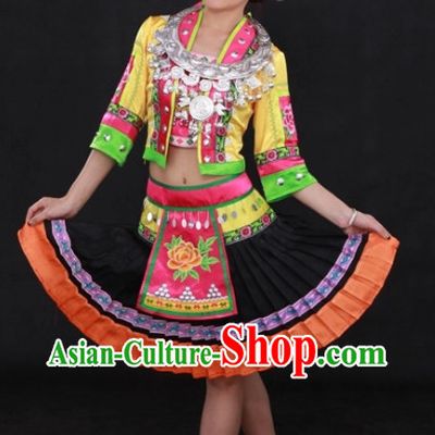 Hani Ethnic Traditional Dresses and Silver Hat Complete Set for Women