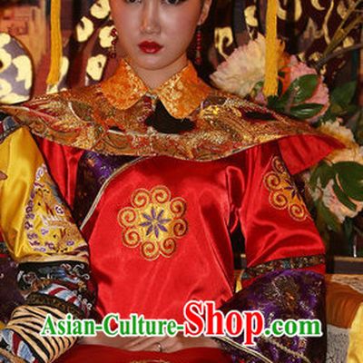 Traditional Qing Empress Costumes and Hat Complete Set