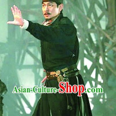 Black Cinematic Style Detective Lee Costumes and Hat Complete Set