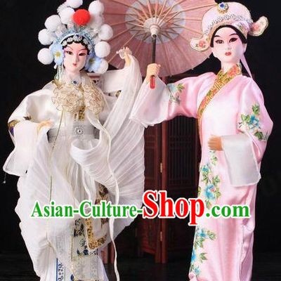 Handmade Beijing Silk Figurine Doll - Xu Xian and Bai Suzhen Love Story