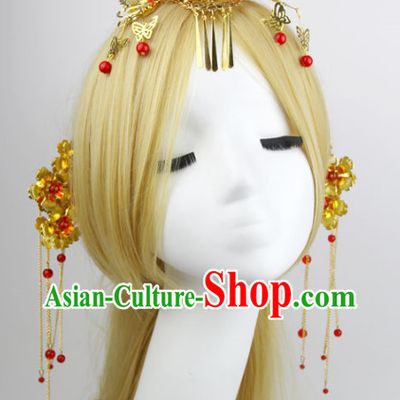 Romantic Chinese Traditional Red Headpiece