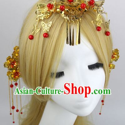Romantic Chinese Traditional Golden Hair Jewelry