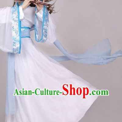 White Chinese Hanfu Clothes Complete Set
