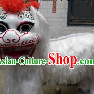 White Northern Lion Dance Costumes Complete Sets for Two People