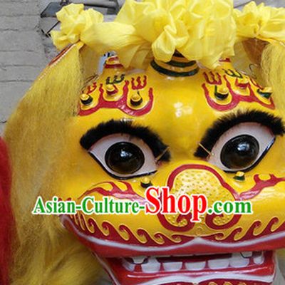 Yellow Face Smiling Beijing Lion Dance Head
