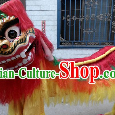 Traditional Asian Northern Lion Dancing Costumes Complete Set