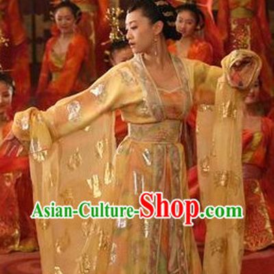 Tang Palace Dancing Costumes and Headwear Complete Set