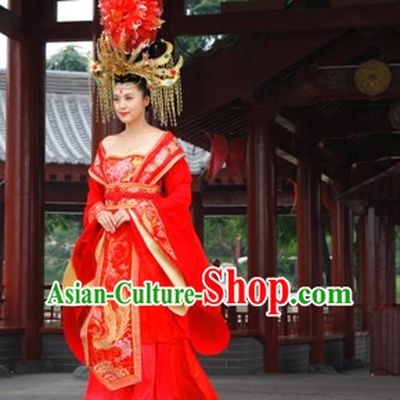 Tang Dynasty Empress Wedding Dress and Hair Accessories Complete Set