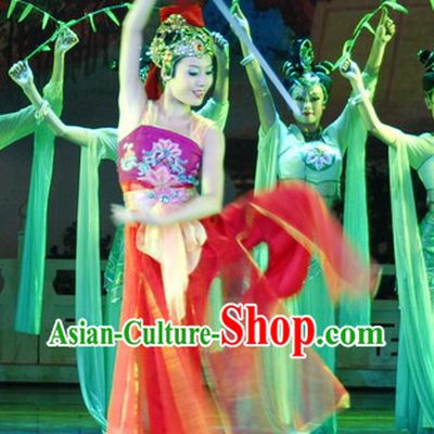 Professional Acrobatics Sword Dance Costumes and Headwear for Women