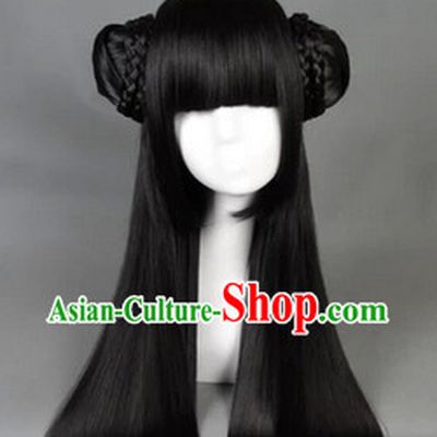 Ancient Chinese Black Long Wig