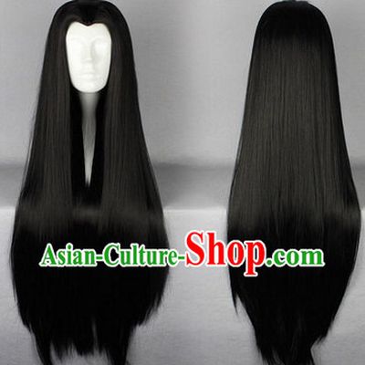 Chinese Classic Black Long Wig for Men