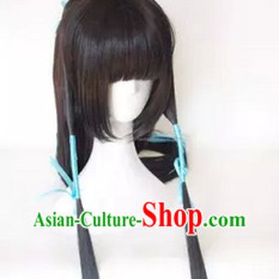 Chinese Classic Black Hanfu Wig for Men
