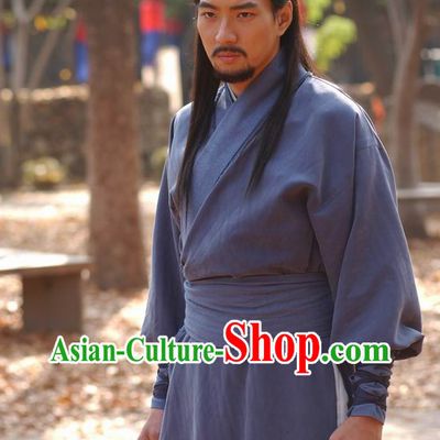 Traditional Korean Swordman Costume and Headwear Complete Set