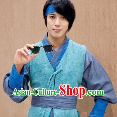 Ancient Korean Male Clothing and Headgear Complete Set