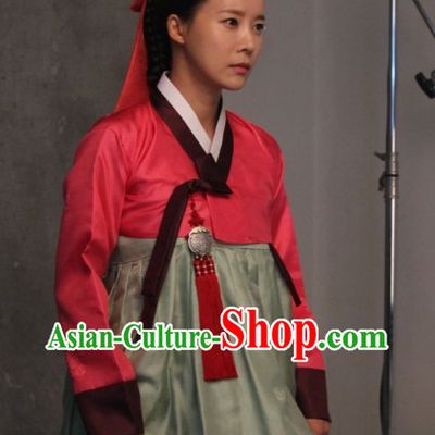 Korean Traditional Hanbok Dresses and Headwear Complete Set for Women
