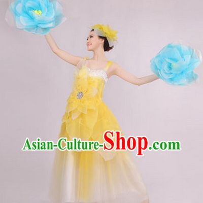 Big Festival Celebration Stage Dance Costumes and Headwear for Girls