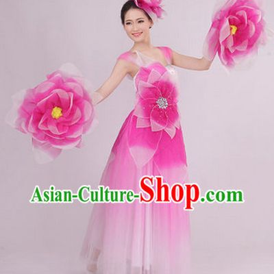 Big Festival Celebration Stage Dance Costume and Headwear for Girls