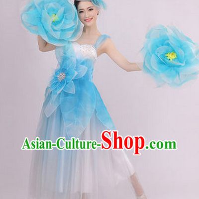 Big Festival Celebration Stage Flower Dance Costume and Headwear for Girls
