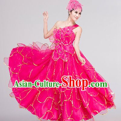 Grand Opening Group Dance Costumes and Headwear Complete Set for Women