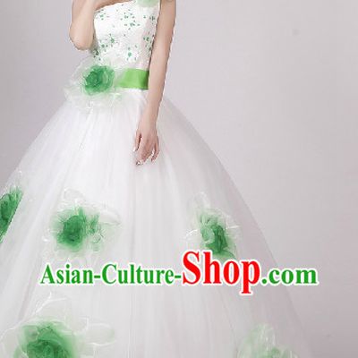 Romantic Wedding Dress and Headwear Complete Set for Brides 1