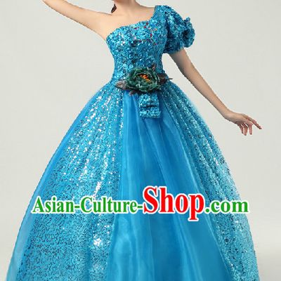 Festival New Year Performance Singer Costumes and Headwear Complete Set
