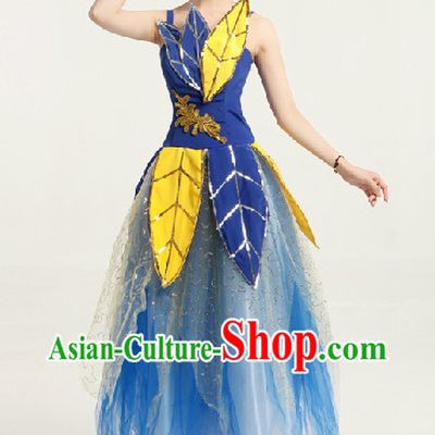 Enchanting Effect Leaf Dance Costume and Headwear Complete Set for Women