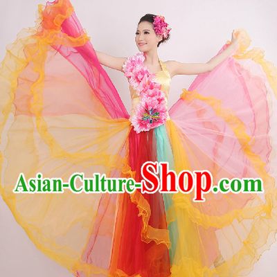 Enchanting Effect Grand Opening Dance Costume and Headwear Complete Set for Women