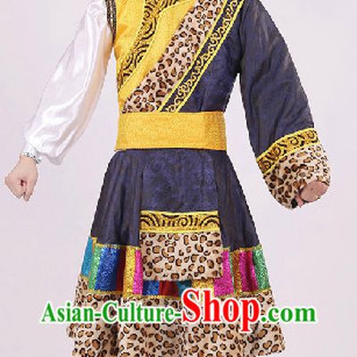 Traditional Tibet Garment and Hat Complete Set for Boys