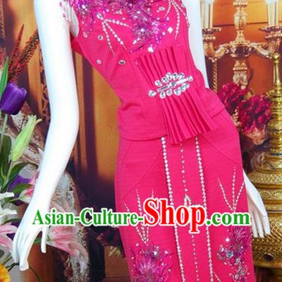 Southeast Asia Traditional Thailand Evening Dress for Women