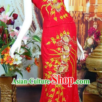 Southeast Asia Traditional Thailand Evening Wedding Dresses for Women