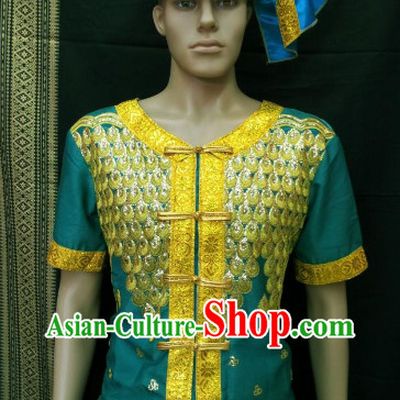 Southeast Asia Traditional Thailand Blouse and Hat for Men